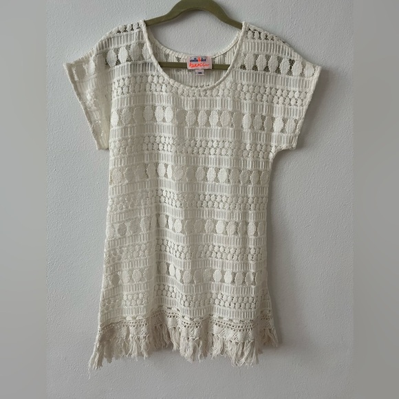 Stella & Dot Swimsuit coverup Tunic. Fits Girls 6-10. Lacey crochet Beach dress - Picture 15 of 15